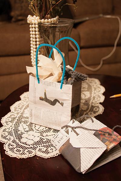 Use this current issue of the State Hornet to save money on gift wrapping this season. Use colorful pipe cleaner, as shown above, to give it a bolder look.
