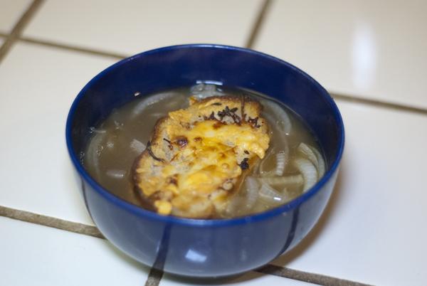 French onion soup cooked by State Hornet food reporter Anna Pucinelli
