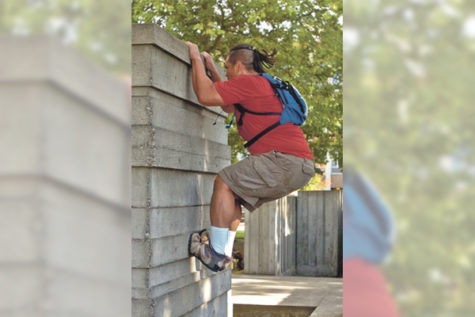 Local parkour practitioners use skills, smarts, bravery.