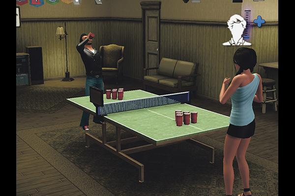 Since Sims can now go to college, they can indulge in the many party games real college students participate in.
