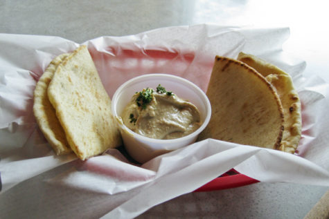Opa! Opa! sells healthy bites such as fresh hummus with pita bread.