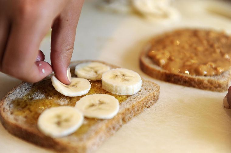 Have a big hunk of these peanut butter and banana sandwiches