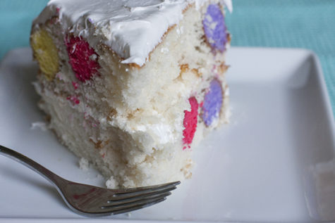 Put a polka dot surprise in your cake