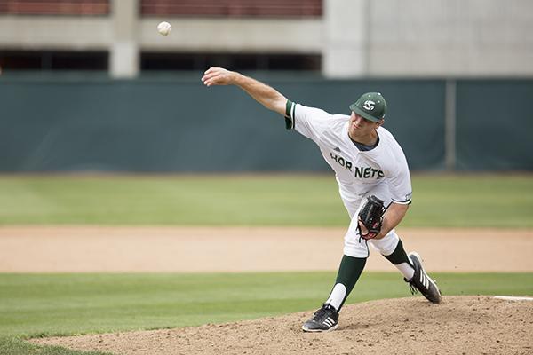 Hornet freshman pitcher Sutter McLoughlin gave up three runs in the top of the ninth inning as the Hornets lost, 8-6 Saturday at John Smith Field .
