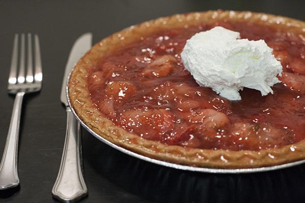 With sweet strawberries, flaky crust and light whipped cream, everyone will love this sweet, vegan strawberry pie.
