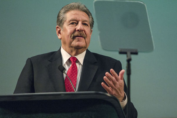 Sacramento State President Alexander Gonzalez gives his bi-annual address in the University Union Ballroom Thursday.