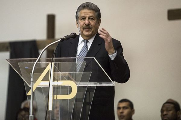 Sacramento State President Alexander Gonzalez, speaks to the congregation of Antioch Progressive Church in Sacramento on Sunday.