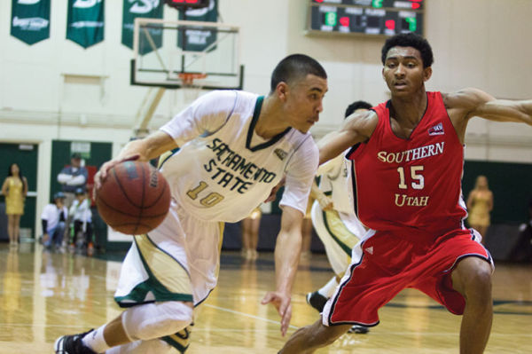 Mikh McKinney drives to the basket against Southern Utah. He finished with 15 points, six rebounds, five assists and three steals.