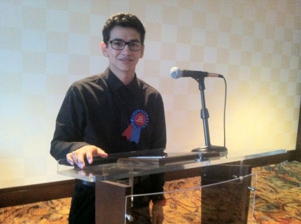 Freshmen student Armando Porras received a national award in San Antonio, Texas earlier this month.  