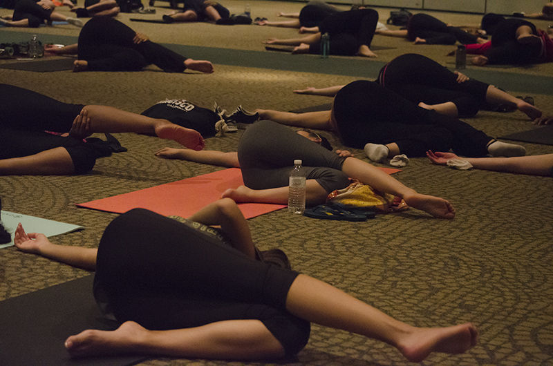 Instructors of Yoga Night encouraged participants to become one with their mind, body and breath as they ventured into a state of relaxation.
