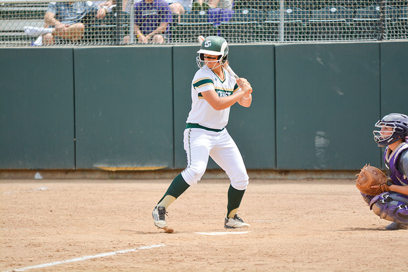 Sacramento State Hornets first baseman, Sasha Margulies, steps into the batter’s box against Weber State University at Shea Stadium in Sacramento, Calif., on Friday, April 24, 2015. Margulies is batting .413 this season and won the Big Sky Player of the Week award on April 13.