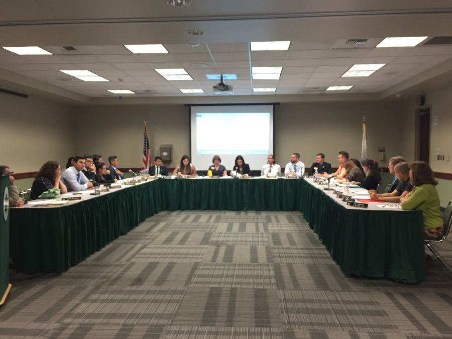 Associated Students, Inc. discusses their strategic priorities for the year at a board meeting in the University Union, Sept. 23, 2015. 