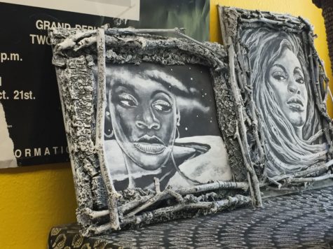 Art displayed in professor's office.