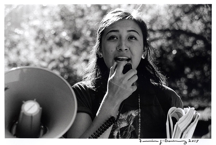 Chiitaanibah Johnson speaks at CSUS Indigenous Peoples Day Rally on the quad October 12th,2015.