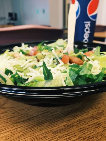 One of the many items on the new Baja Fresh menu located in the Riverside Hall: the taco salad.