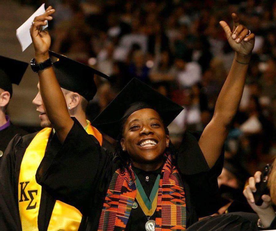 Melquiesha Warren, known to her friends as Mel, celebrates during the 2012 CSUS graduation commencement. Warren was killed months later while leaving a San Francisco club. (Photo courtesy of Jazmyn Bedford)