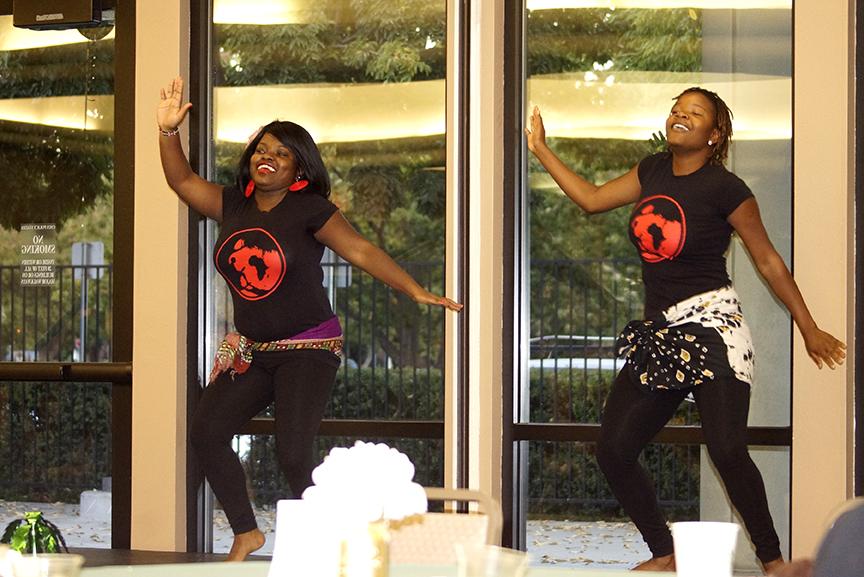 Kanukai Chigamba and Camilla Avugwi of Daughters of Africa at the Multi-Cultural Centers 25th Anniversary reception at Sac States Alumni Center Sept. 28.
(Photo by Marivel Guzman)