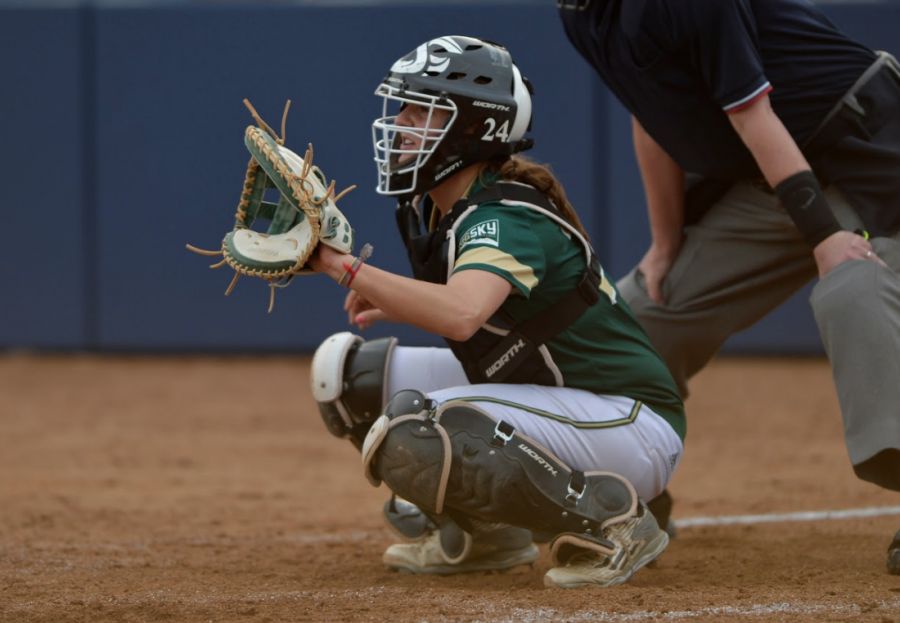 Sacramento State senior softball catcher Nikki Gialketsis won bronze with the Greek national team in the European Under-22 tournament in 2014. (Photo by Bob Solorio/Sac State Athletics)