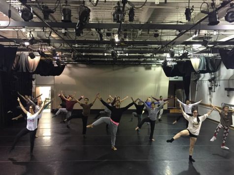 The University Dance Company of Sacramento State practices for their annual concert, which will happen from Dec. 7 to 11 at the University Theatre in Shasta Hall. (Photo courtesy of University Dance Company)