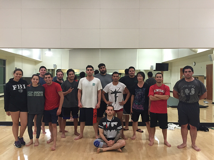 Sacramento State mixed martial arts clubs goal is to teach students self-defense. Andrew Verdi, the founder of the club in 2010, thought of the idea after hearing about a fellow resident of the American River Courtyard dorms abduction and assault. (Photo Courtesy of Melissa Enamorado/Sac State MMA Club)
