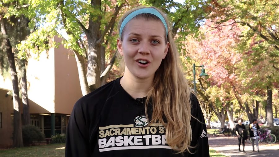 Sacramento State women’s basketball senior forward Margaret Huntington filmed and appeared in ‘To Whom It May Concern,’ a video intended to reassure students upset by 2016 presidential election results. (Screenshot of To Whom It May Concern on YouTube)