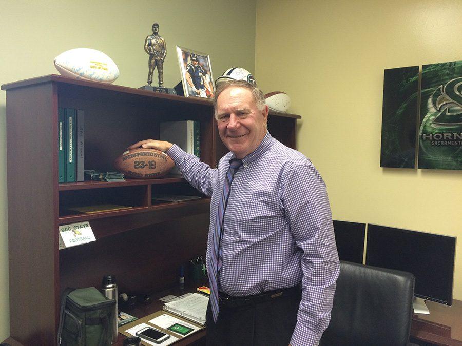 Former Sacramento State head football coach John Volek was selected as the interim athletic director on Jan. 10. Volek is also a part of the selection committee that is searching for a full-time athletic director. (Photo by Angel Guerrero)