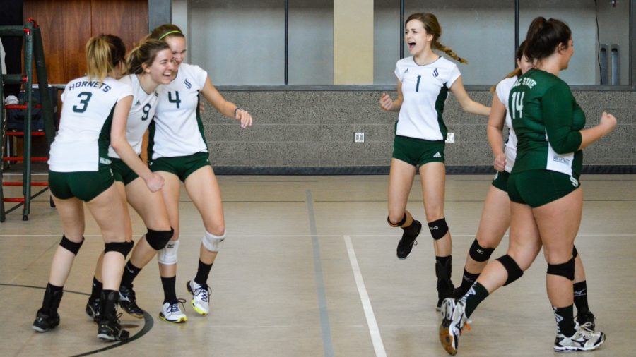 The Sacramento State women’s volleyball club moved from Division II to Division I this season and finished the year ranked third in the Northern Division. (Photo courtesy of Jackie Pulatie/Sacramento State womens volleyball club)