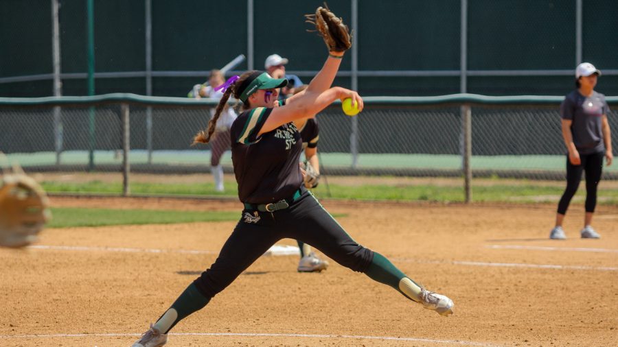 Sacramento State senior pitcher Taylor Tessier throws the ball for a strike against Montana on April 9 at Shea Stadium. (Photo by Raul Hernandez)