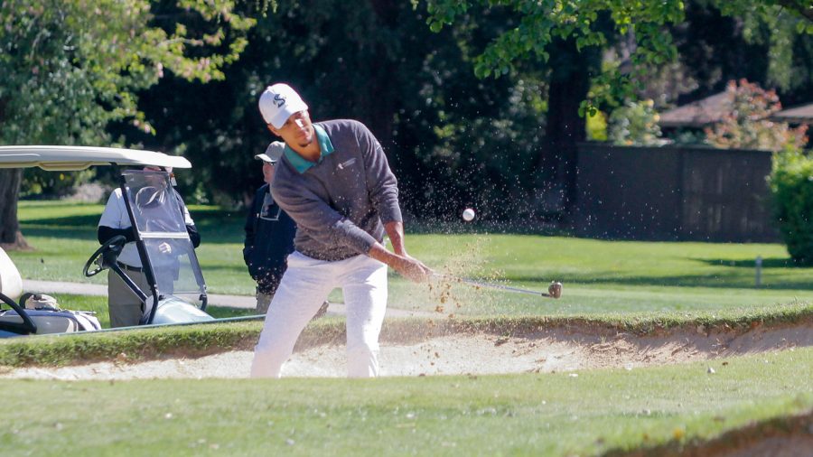 Sacramento State senior Aaron Beverly won an individual title at the Big Sky Championships with a score of 73-70-72-215 to help the Hornets win the team championship on April 30 in Boulder City, Nevada. (Photo by Thomas Frey)