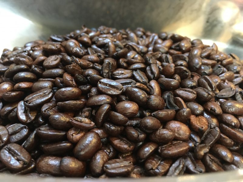 Coffee beans from Ecogrounds in the University Union Lobby. (Photo by Lanea Florence)