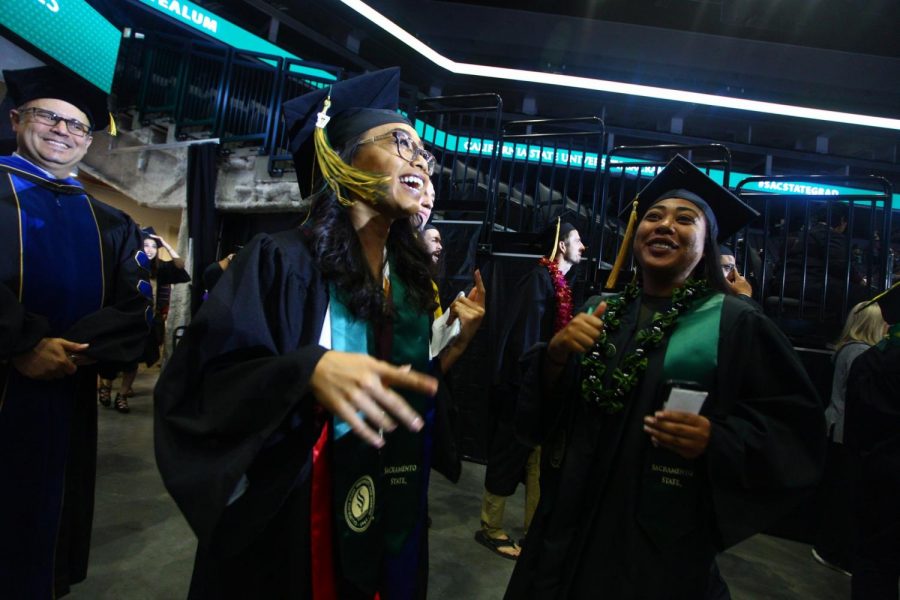 Graduates during Spring 2017 Commencement Ceremony at Golden 1 Center