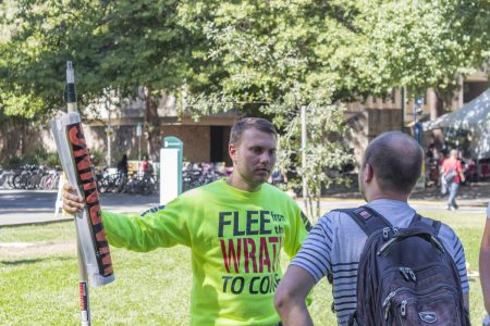 Student preacher draws crowds with controversial remarks