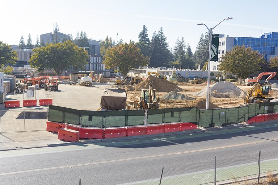 Sacramento States Science II building is currently at ground level of construction and over a year away from its completion date of July 2019.