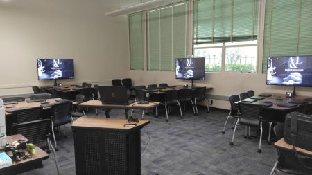 Room 131 in Calaveras Hall was remodeled over last summer and opened this semester with 36 new Dell laptops, 35 of which were stolen in Oct. 2017.
