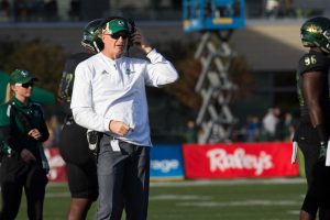 Sacramento State head football coach Jody Sears stands on the sidelines during a 52-47 win over UC Davis Saturday, Nov. 18 at Hornet Stadium. Sears was fired Monday following a 2-8 season.