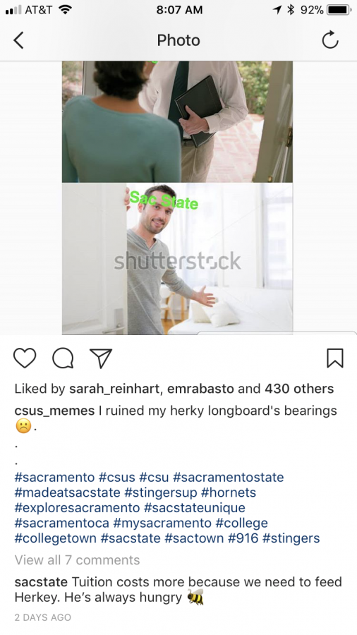 Sacramento State has removed a comment making light of tuition increases left on a post made by Instagram user @csus_memes. The post depicts Sac State welcoming tuition increases.