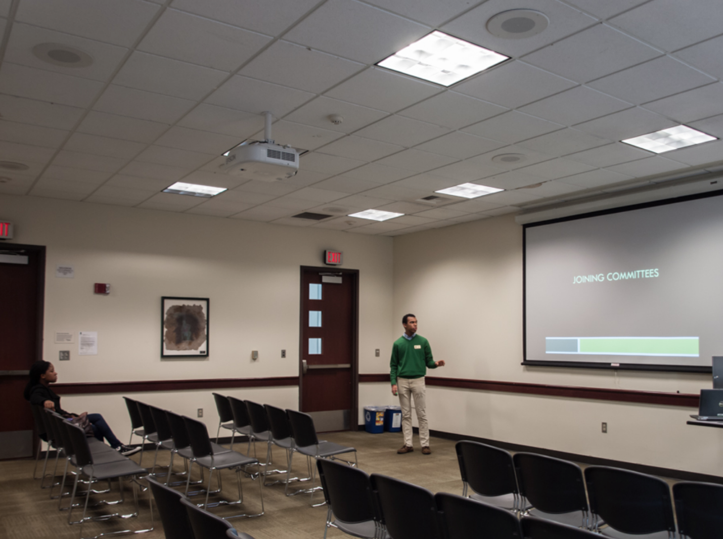 Sacramento State Associated Students, Inc. Election Officer Isaac Curtis talks during a presentation in the Walnut Room in the second floor of the University Union on Feb. 23, 2017. Last year’s elections were short on candidates, and this year’s elections have even fewer students running.