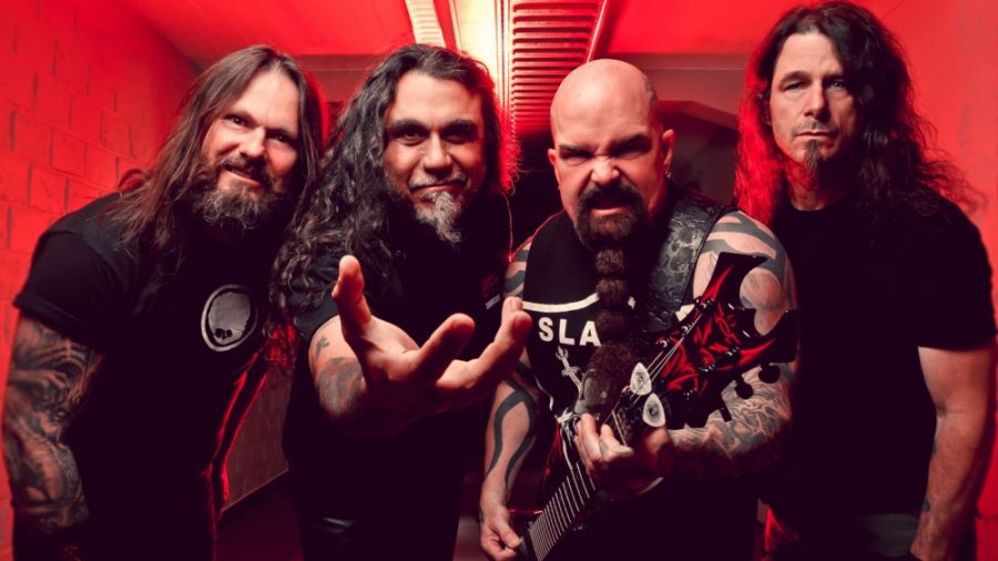 From left, Slayer’s current lineup —  Gary Holt, Tom Araya, Kerry King and Paul Bostaph. The bands farewell show in Sacramento is on May 13 at Papa Murphy’s Park at Cal Expo. 