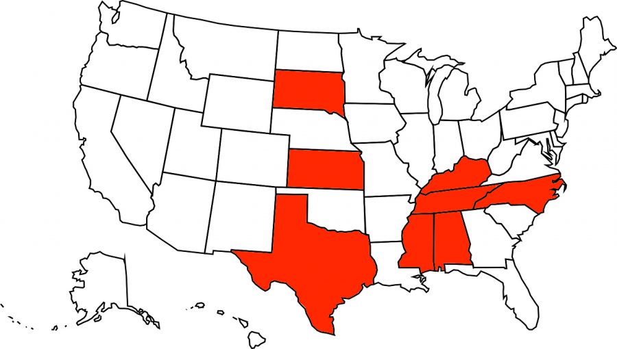 The travel to eight states — Kansas, Texas, Alabama, Mississippi, North Carolina, South Dakota, Kentucky and Tennessee — is prohibited among CSU and UC athletic and academic programs due to those states having laws that California lawmakers say are discriminatory against LGBTQ people. An assembly bill is now challenging this statewide ban to allow universities to use state funds to travel to these areas.