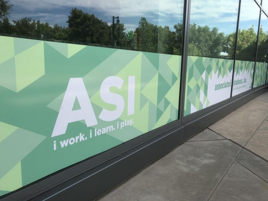 Associated Students banner at the WELL. ASI recently changed their Safe Ride program from a ride share service to offering reimbursements when students use other ride share services.