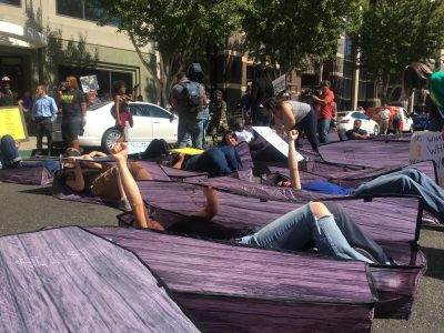 Protesters clash outside statewide law enforcement expo