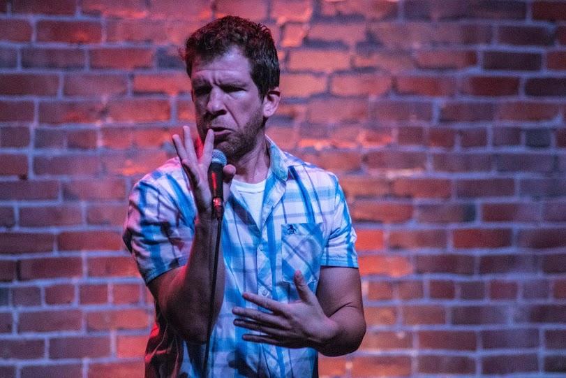 Kris Tinkle performs during the semifinal round of the San Francisco Comedy Competition at the El Rey Theater in Chico Thursday, Sept. 20. Tinkle advanced as a final contender and will perform at Sacramento State Thursday, Sept. 27.