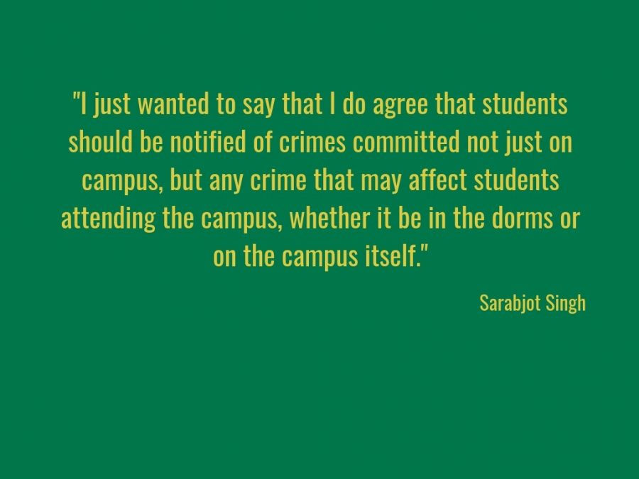 Letter to the Editor: Students should be notified of crimes committed