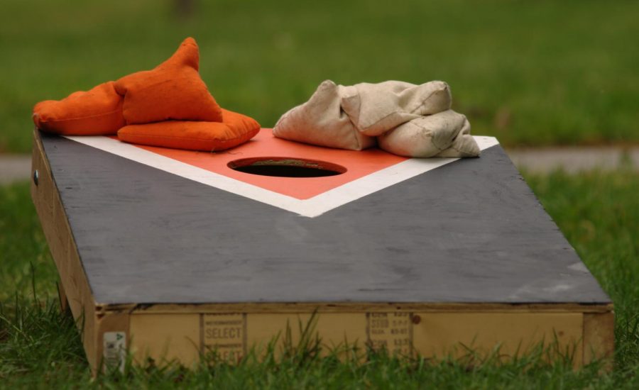 A cornhole board and bags on May 15, 2010. The College Democrats will host a cornhole tournament to raise money on Monday,