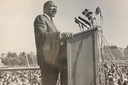 Civil rights leader Martin Luther King Jr. delivered a speech about racial inequality in front of approximately 7,000 students at Sacramento State College, now named Sacramento State, on Oct. 16, 1967. Sac State was chosen because Dr. King spoke there on a college speaking tour six months before he was killed.