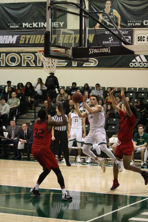 Sac State senior guard Marcus Graves shoots during the Hornets 84-73 win over Southern Utah on Thursday.
