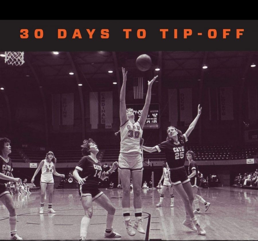 Jan Nicholas, mother of Kennedy, grabs a rebound during her time at Oregon State in the early 1980s. 