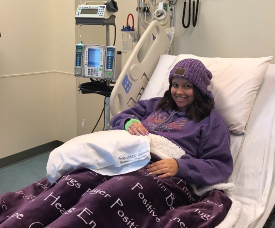 Sac+State+student+Cassidy+Sidhu+getting+treated+for+brain+cancer+at+UCSF+medical+center+January%2C+2019.+Sidhu+is+battling+cancer+for+the+second+time+in+her+life%2C+nine+years+after+getting+treated+for+her+first+tumor.+