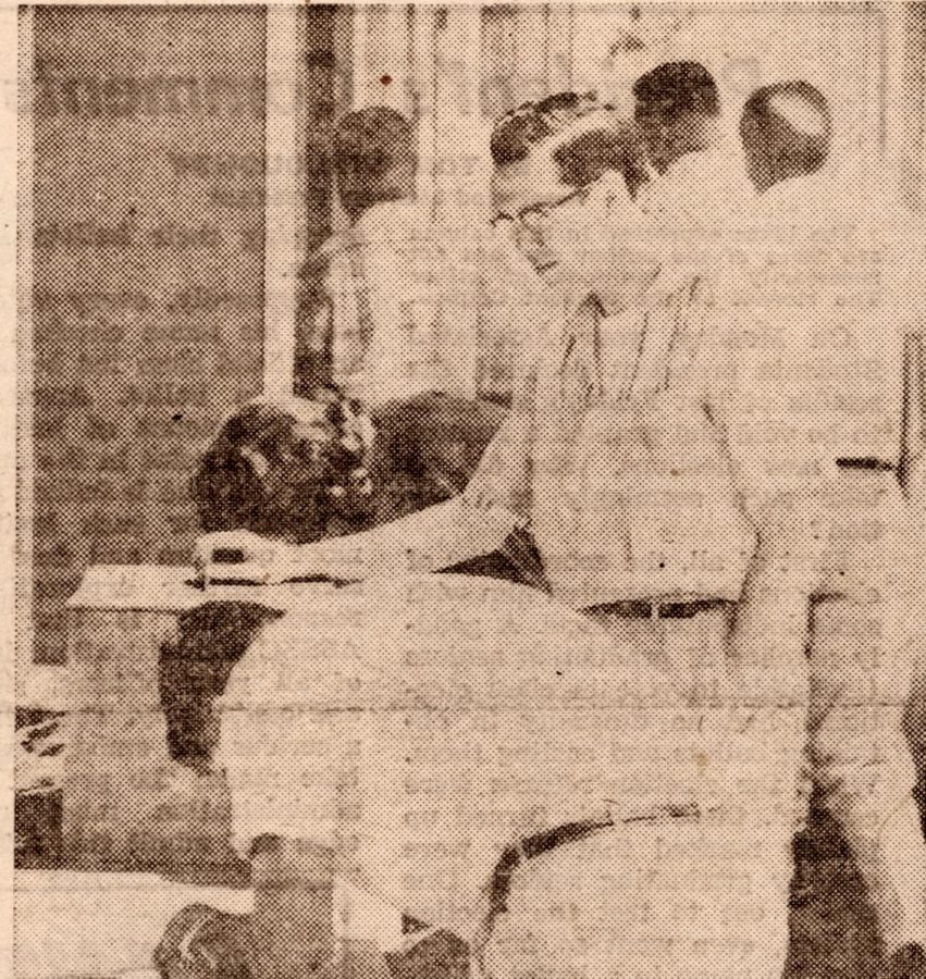 HOW ITS DONE - Norm Kempster, the editor of The Hornet, is shown casting his phony ballot in the senior class election Friday. Kempster was one of four staffers to vote illegally. The event has been rescheduled for today. 