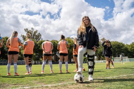 Sac State senior goalkeeper Kaylyn Evans poses for a photo on Wednesday, Sept. 18 at Hornet Field. Evans tore her ACL in the first team practice of her senior year on July 22.